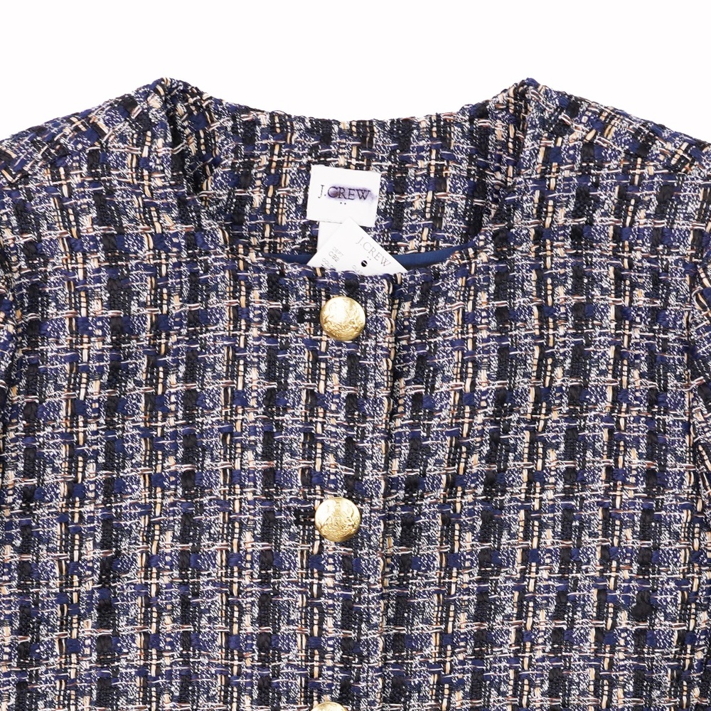 New JCREW Tweed Lady Jacket in Tweed Black Navy - Picture 6 of 6